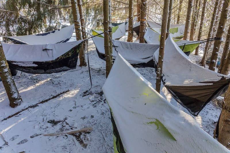 Hammock tents in the winter